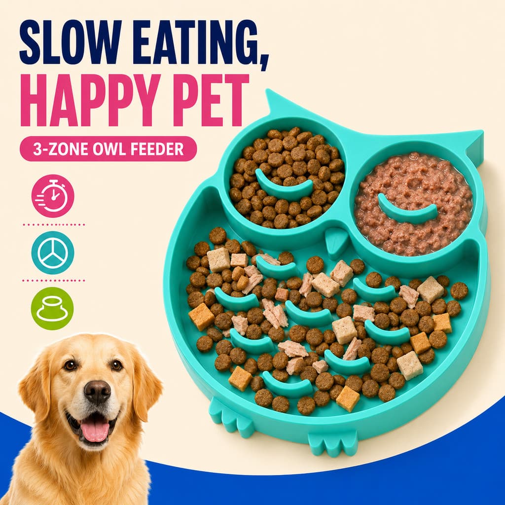 Comedouro Lento Para Cachorro E Gato Tigela De Silicone Antiderrapante Anti Engasgo