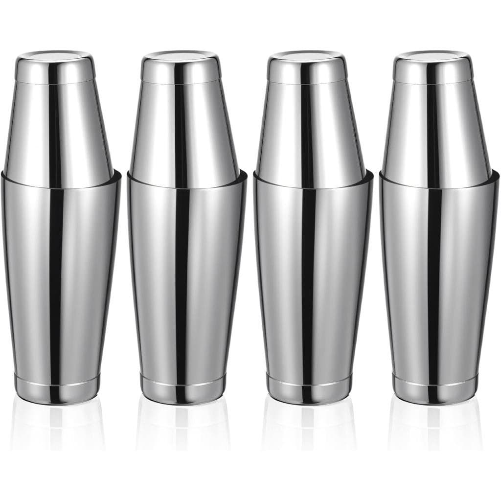 JJUNW 8 Peças Coqueteleira Boston, Kit Profissional de Bartender em Aço Inoxidável Prateado com Coqueteleiras de 18oz e