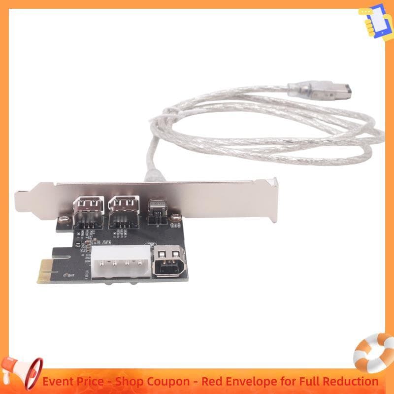 Placa De Captura De Vídeo DV HD De 4 Portas PCI-E 1X 1394 Firewire 800/400/200/100Mbps Suporta Troca Quente Para Desktop