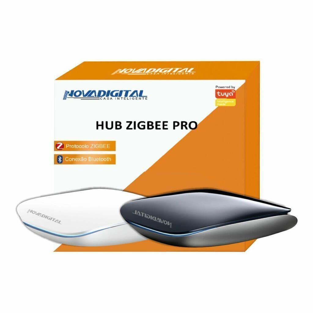 Hub Central De Automação Zigbee Wi-fi Branco e Preto Nova Digital Tuya