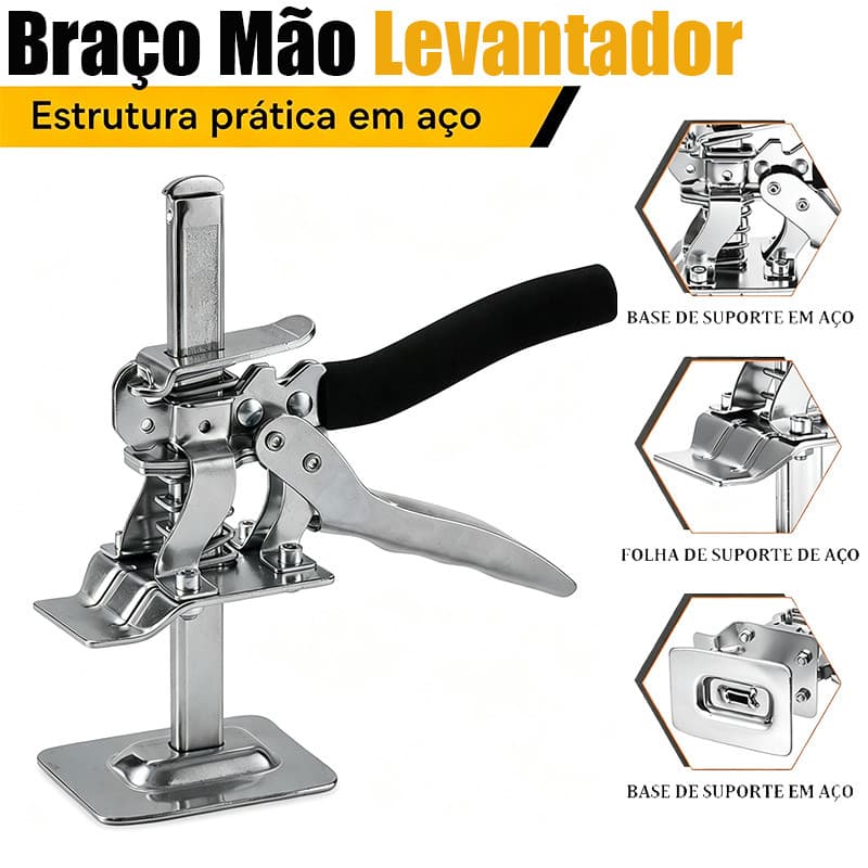 Dispositivo Elevação Manual 100kg Braço Levantador Localizador Parede Para Obras De Azulejo E Móveis