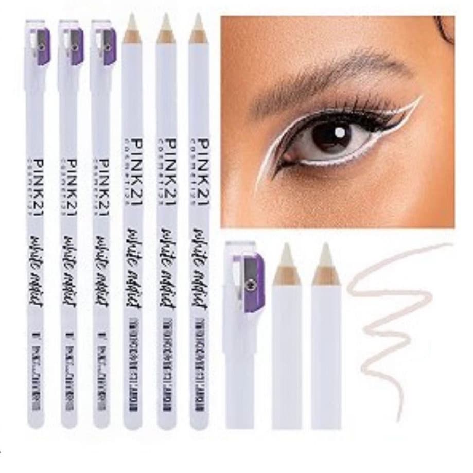 Kit 12 Uni Lapis delineador para olhos branco - PINK 21