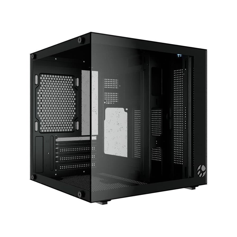 GABINETE GAMER BLUECASE LIFE BG-066, C/ 3 FANS ARGB, LATERAL EM VIDRO, SEM FONTE, PRETO
