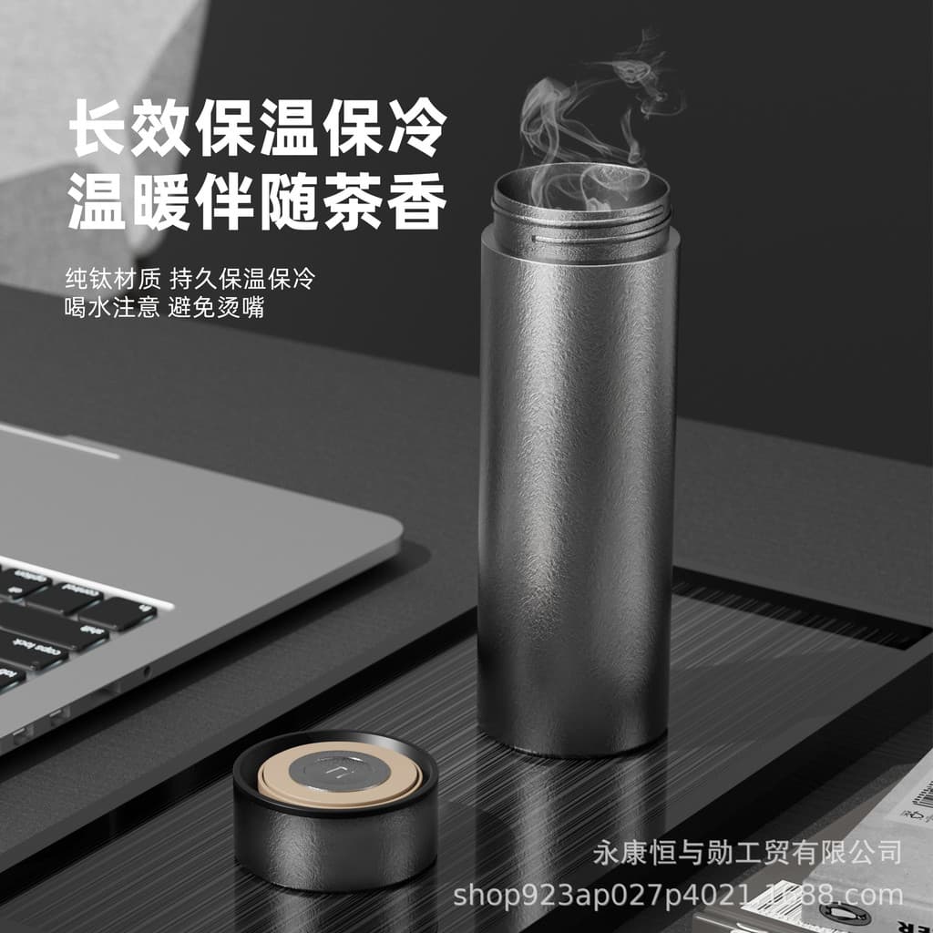 Copo Isolado de Titânio Puro Original para Homens e Mulheres, Copo Portátil para Viagens no Inverno, Grande Capacidade c