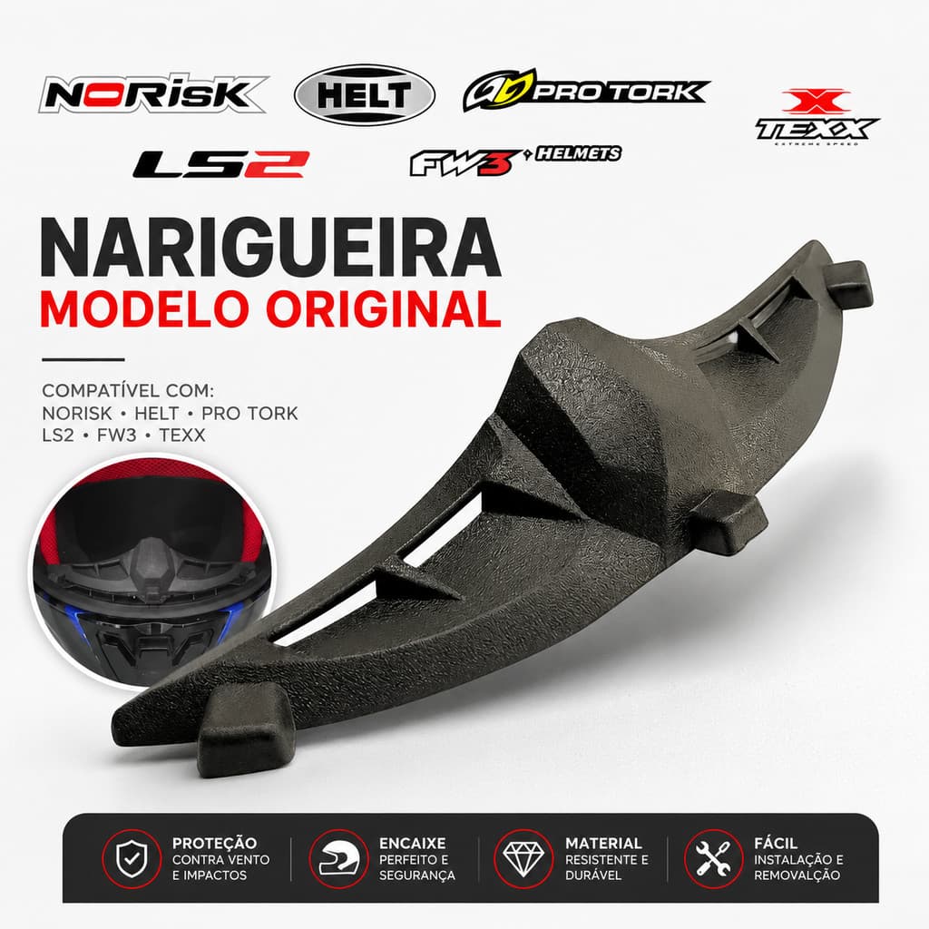 Narigueira Modelo Original Ls2 Norisk Pro Tork FW3 Normaii Texx Helt