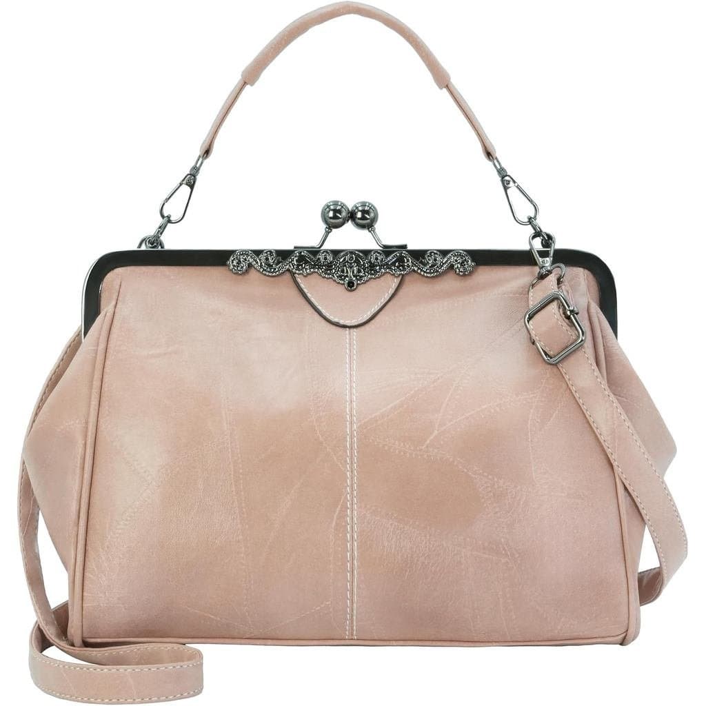 Bolsa Transversal Feminina Lock Kiss, Bolsa Clutch, Bolsa Feminina, Bolsa Vintage, Bolsa de Mão com Alça de Couro, Bolsa