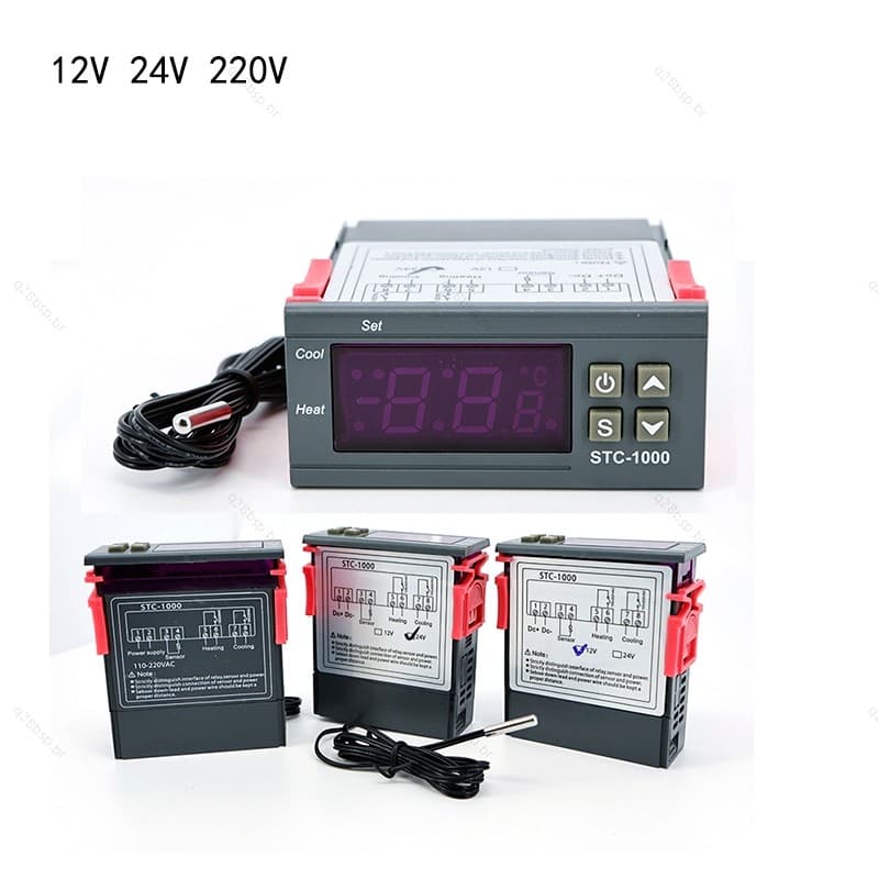 STC-1000 Controlador De Temperatura Digital 12V 24V 220V 10A Termostato Termorregulador Relé Aquecimento Refrigeração Pa