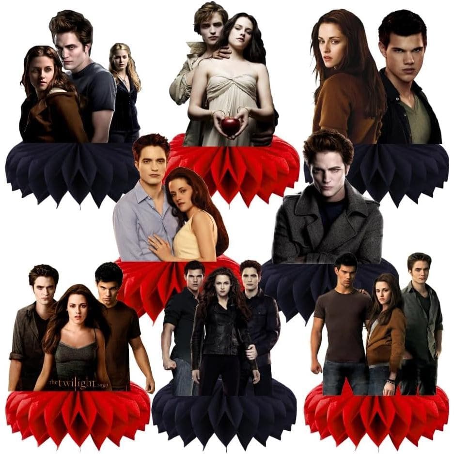 8 Peças Centro de Mesa em Forma de Favo de Mel da Saga Twilight, Artigos para Festa de Aniversário da Saga Twilight, Dec