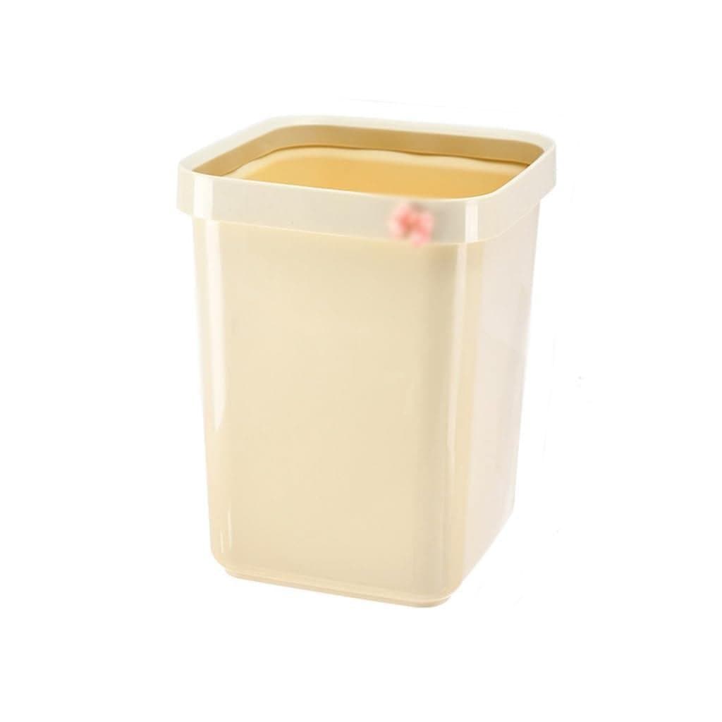 Lixeira Interna Estilo Creme Luxo Leve para Cozinha e Banheiro, Cesto de Lixo sem Tampa para Escritório, Cesto de Papel
