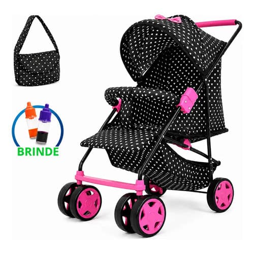 Carrinho Boneca Infantil Menina Milano Estampa Coraçãozinho