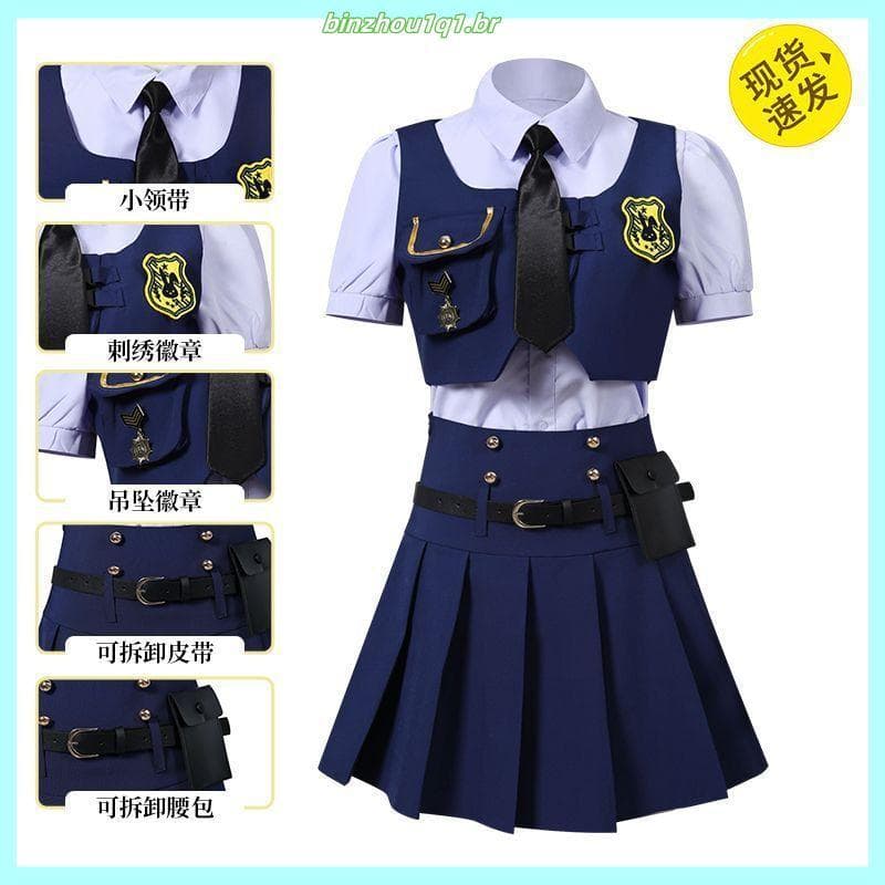 Verão Disney Wear louco zoológico parque equipamento coelho polícia oficial roupas Judy cos terno adulto