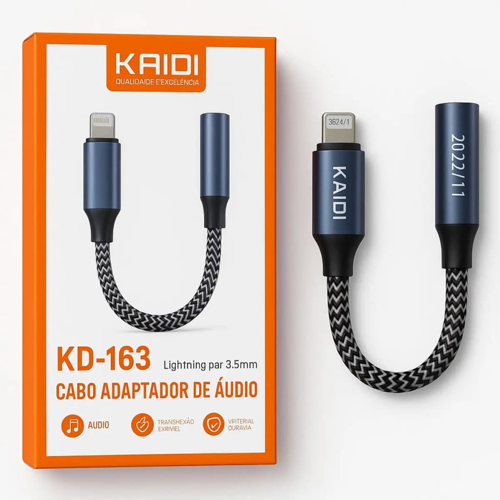 Kit Com 2 Adaptadores Áudio Compatível Com Lightning Tipo P2