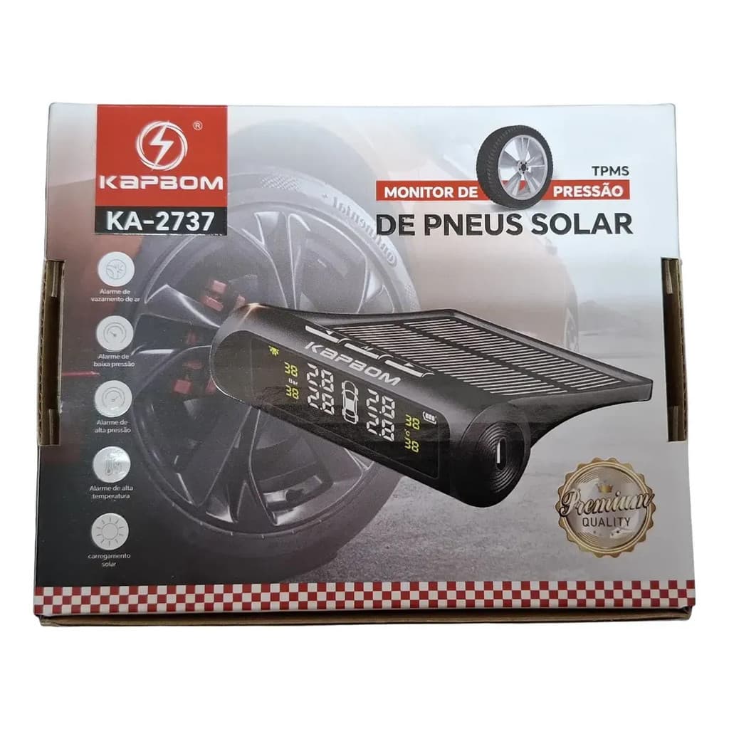 Monitor De Pressão De Pneus Solar Sem Fio Kapbom Ka-2737 Tpm