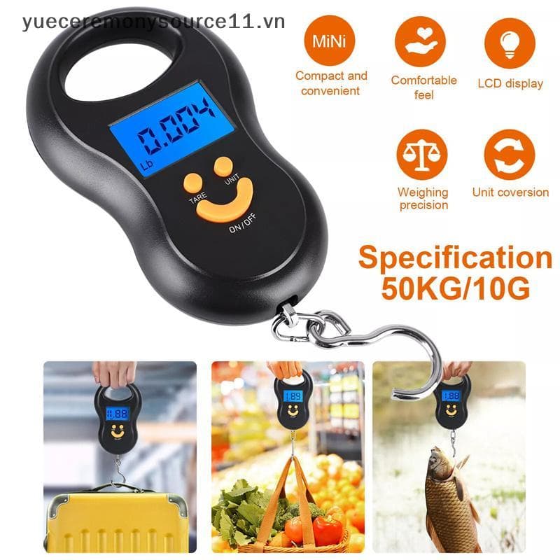 Balança Eletrônica 50Kg 10g Suspensa LCD Digital De Cozinha BaLight Pesos De Pesca Poeta De Bagagem De Viagem .