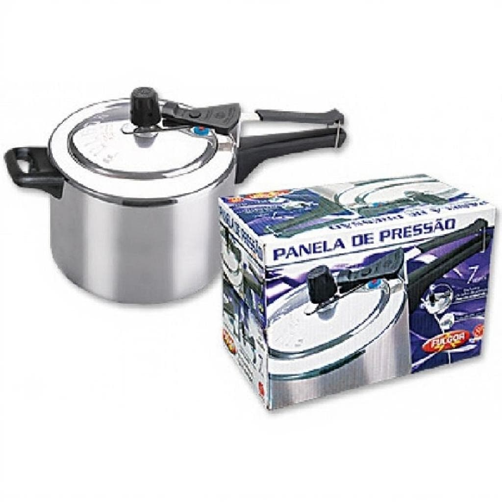 Panela de Pressão 7 Litros em Alumínio Polido para Cozinha