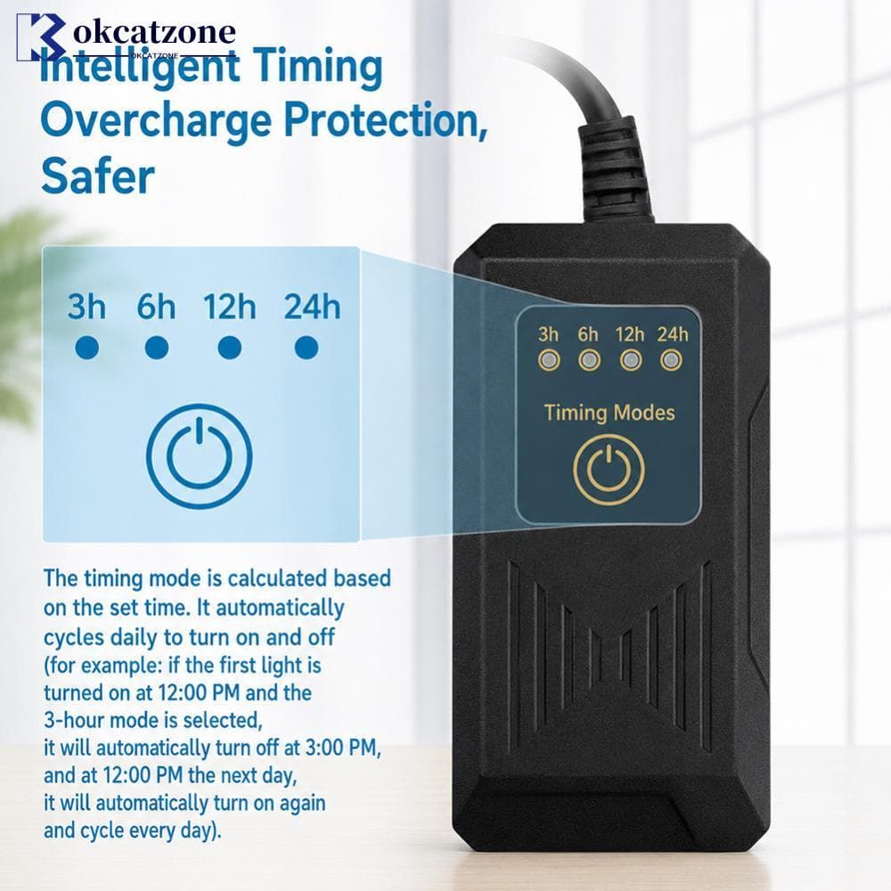 OKCATZONE Interruptor De Temporizador Inteligente De Ciclo De 24 Horas Para Luz De Aquário Bomba UV Tomada De Economia D