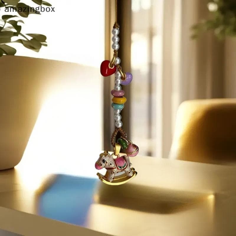 1 Pçs Bonito Rosa Gotejamento Óleo Pônei Cordão Menina Chaveiro Alça De Telefone Celular Charme Pingente Anti Gota Câmer
