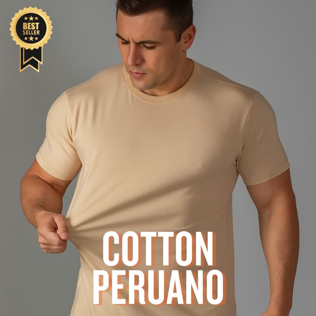 Camiseta Masculina com Elastano Peruana Cotton