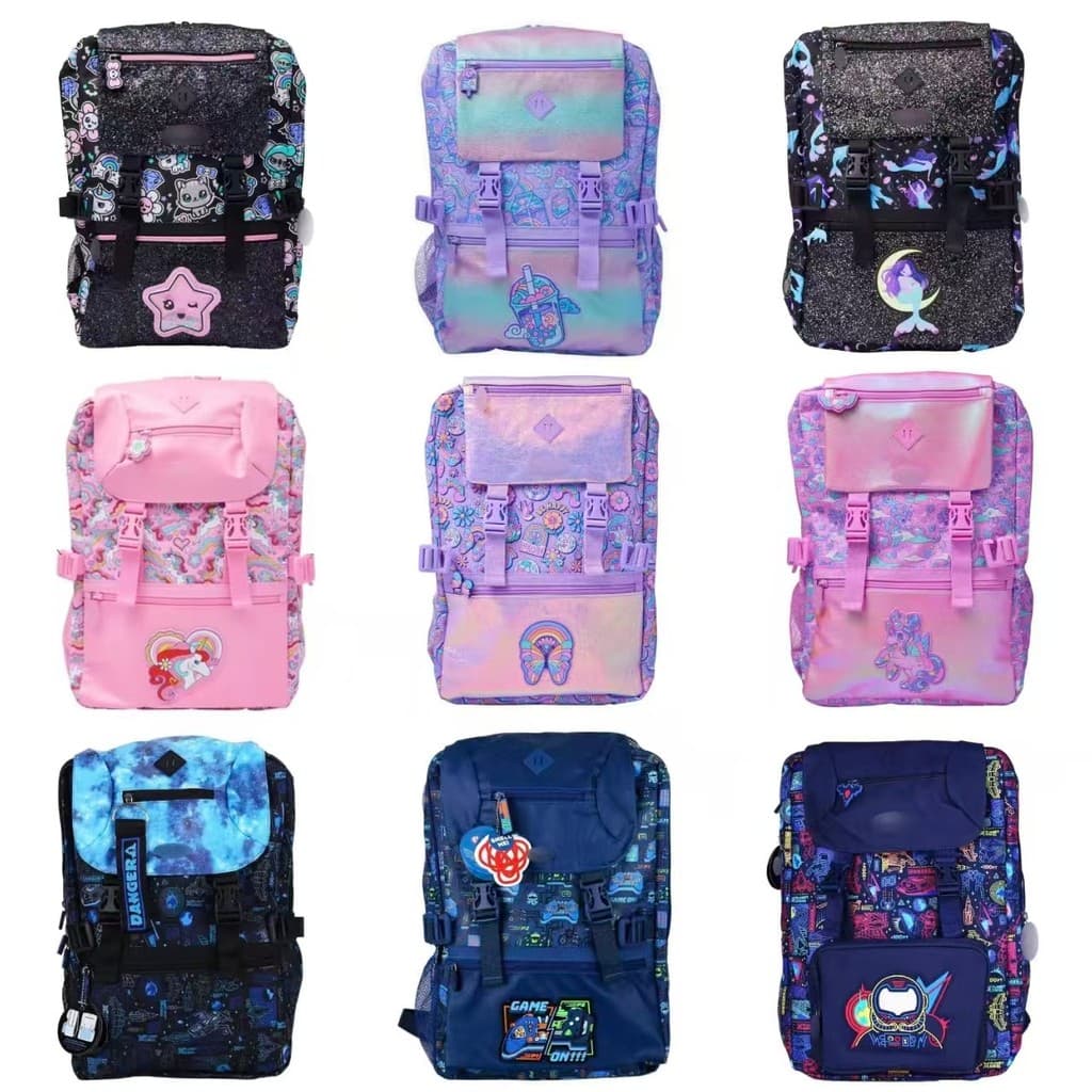 Mochila mensageiro australiana com fivela dupla, mochila escolar para estudantes da escola primária, série de bolsa mens