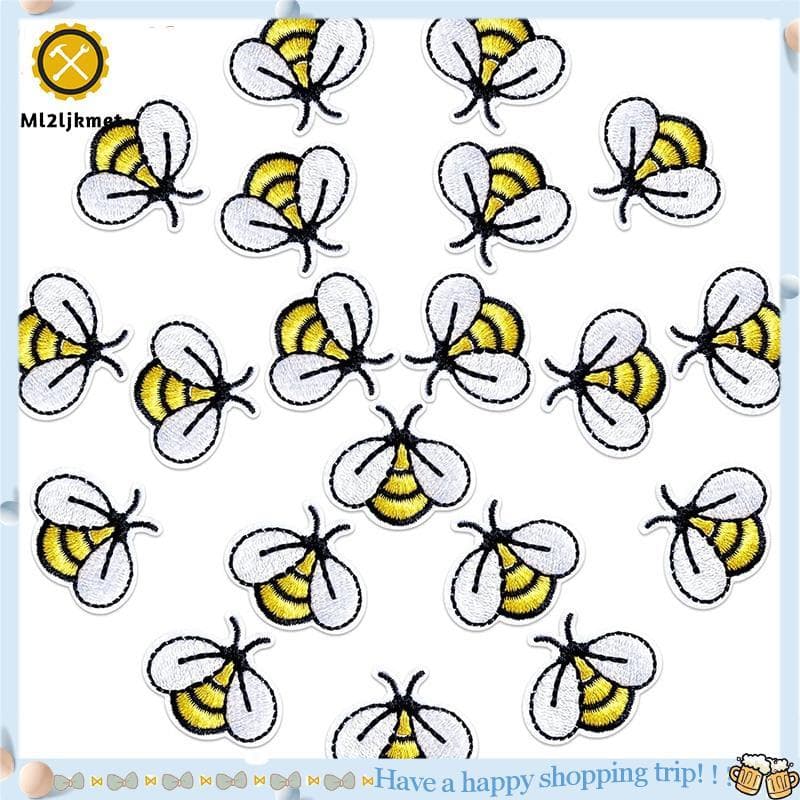 Ml2ljkmet20 PCS Patches De Costura De Abelha Apliques Bordados Em Ferro Remendos Costurar Decoração Para Bolsas Roupas J