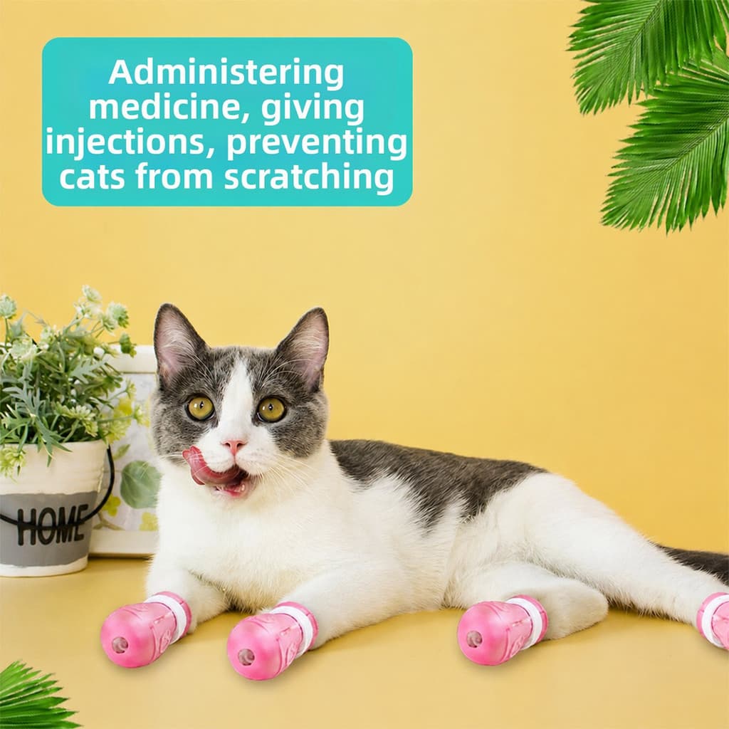 Botas De Silicone Macio Para Gatos , Sapatos Antiderrapantes À Prova D'água , Elástico , Fácil De Usar , Protetor De Noi