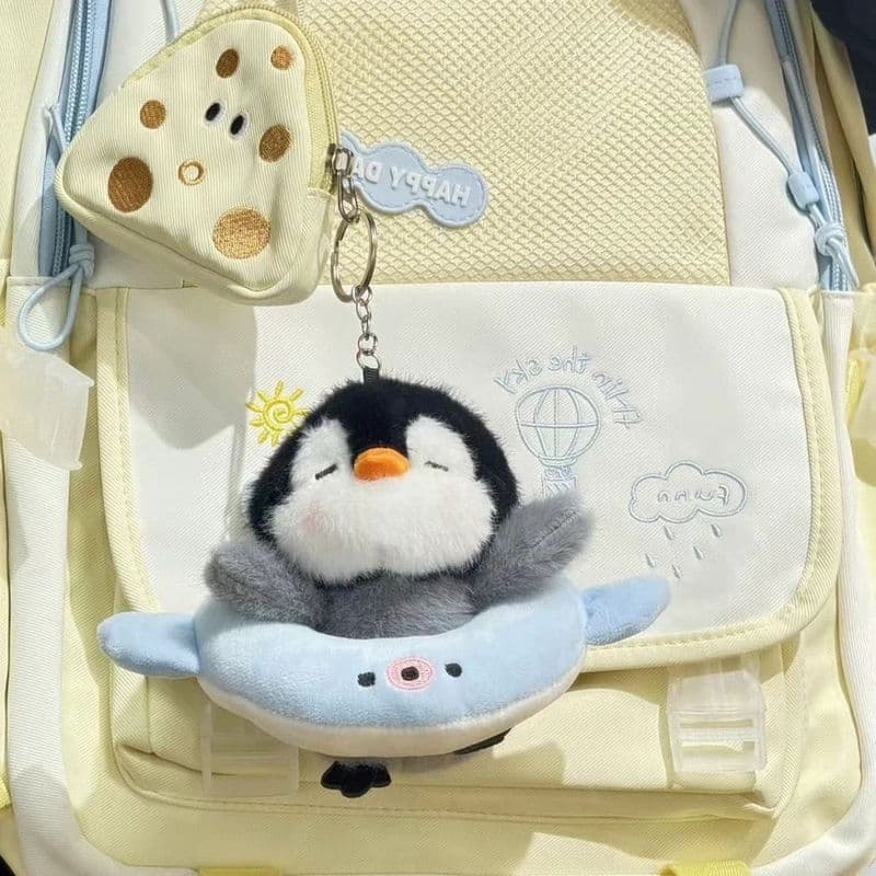 [Estoque pronto] Novo estilo de pinguim de alto valor requintado mochila pingente boneca de pelúcia bonito casal boneca