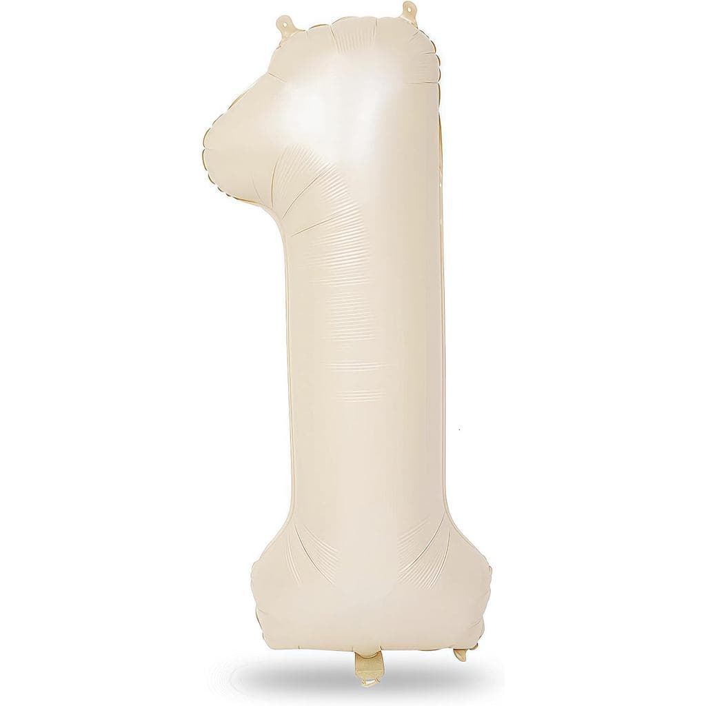 Balão número 1 bege de 40 polegadas para decoração de primeiro aniversário, grandes balões de número autoinfláveis de fo