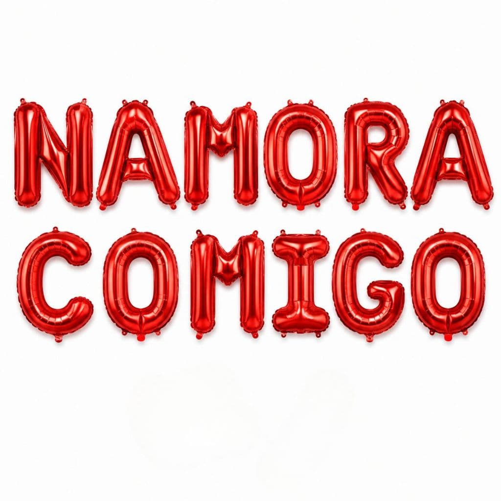 Balão Namora Comigo Metalizado Vermelho Decoração Romântica