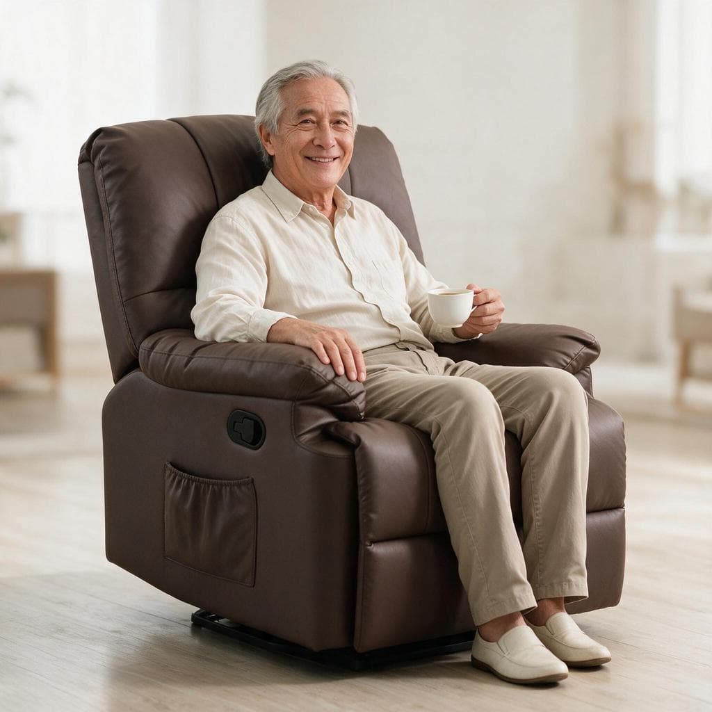 Poltrona Do Papai Reclinável Massagem Elevação Poltrona com Aquecimento  Motor Silencioso  Bivolt