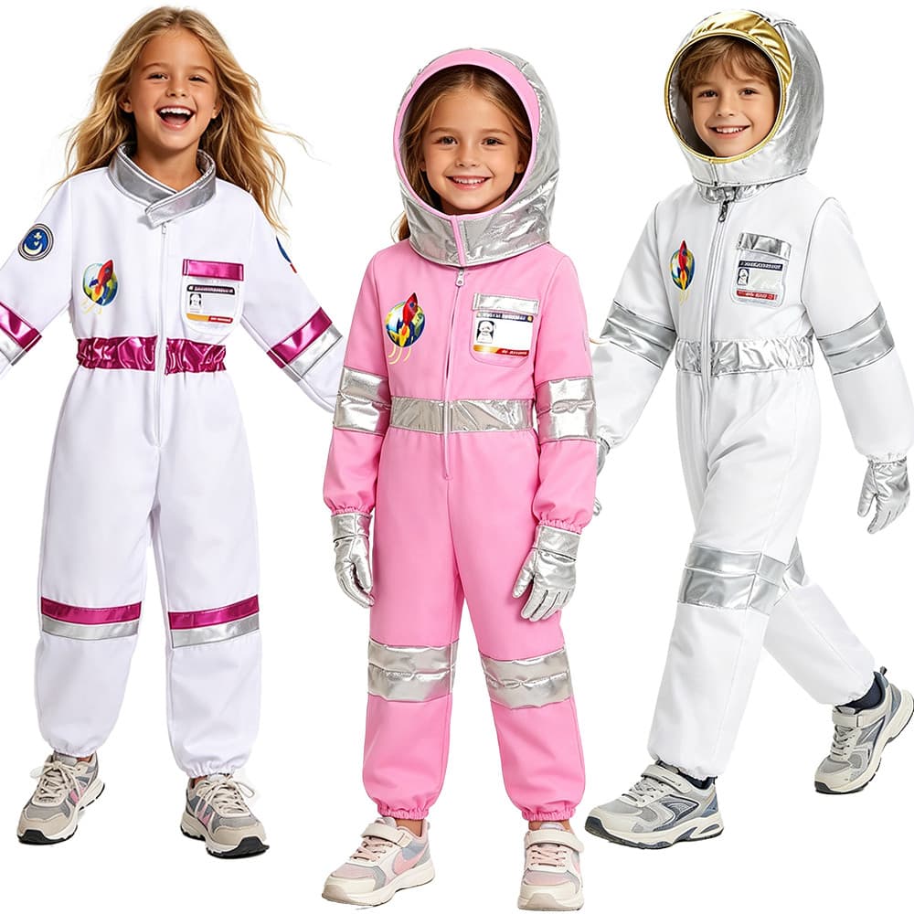 Crianças Meninos Meninas Astronauta Traje Espaço Explorador Macacão Spaceman Outfit Para Halloween Cosplay Aniversário T