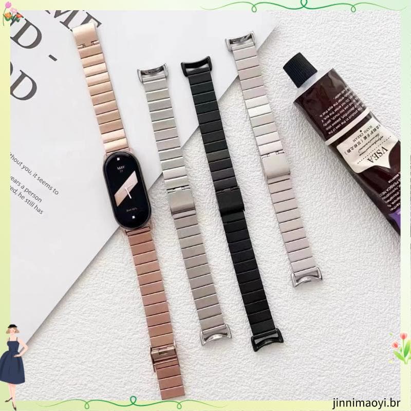 Adequado para xiaomi Mi Band 10 pulseira nfc Universal xiaomi 8/9 geração nfc na moda meninas High-End Metal corrente ci