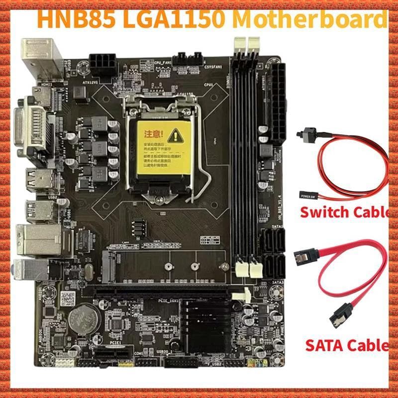 (Zvc) Placa-Mãe HNB85 LGA1150 DDR3 HD + VGA + DVI M . 2 NVME PCI Express 16X Gigabit Ethernet HNB85 Para Jogos