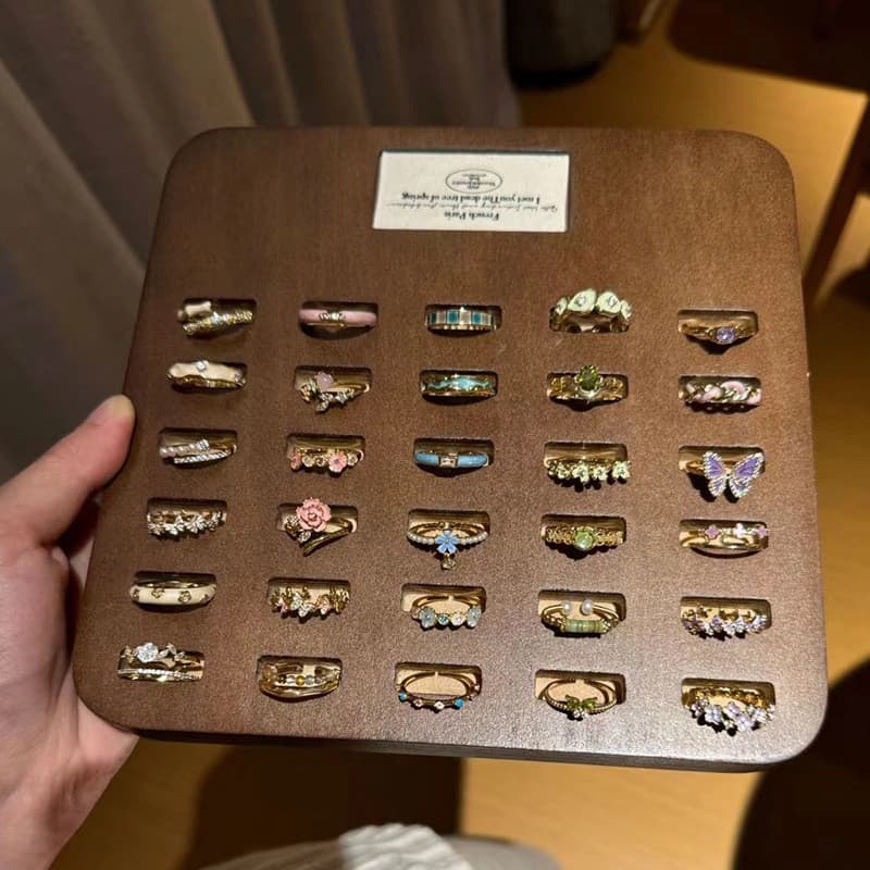 Anel feminino de borboleta esmaltada com efeito de gotejamento de óleo, estilo de nicho, luxo discreto, não desbota, ele