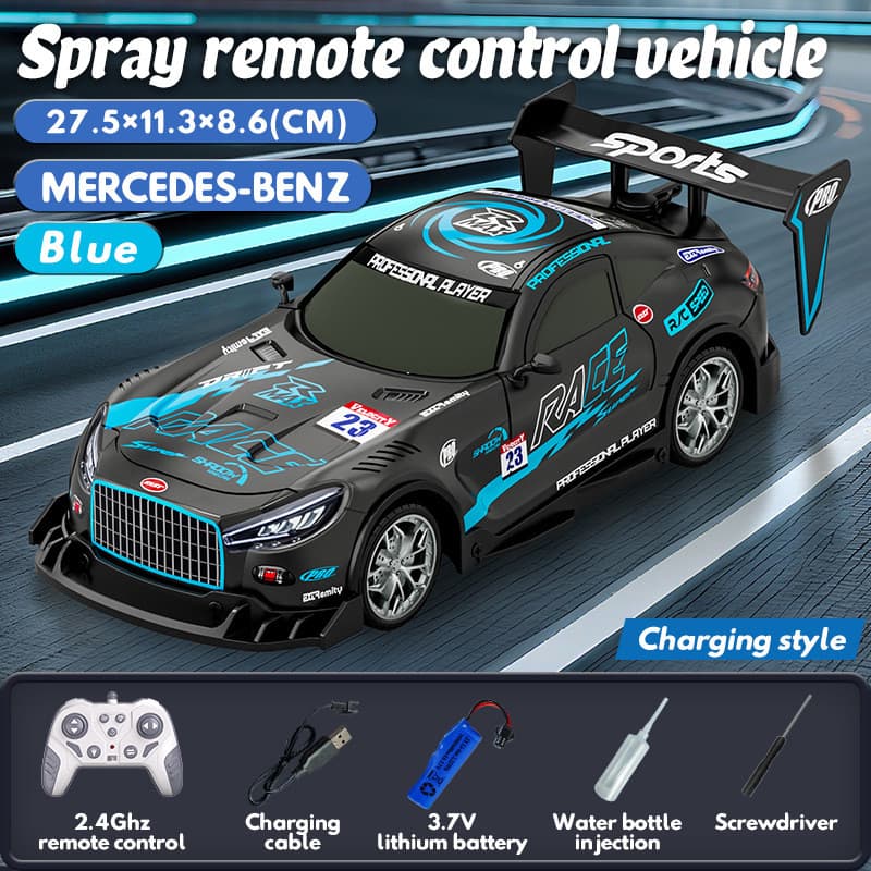 1 : 16 RC Drift Car Com Luzes LED E Spray De Exaustão Nitro 4WD Veículo De Corrida Controle Remoto De Alta Velocidade Br