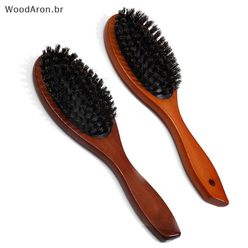 WoodAron Nova Escova De Cabelo Cabo De Madeira Cerdas De Javali Estilo Barba Desembaraçar Endireitar Massagem br