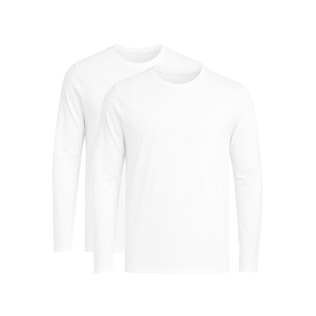 Kit 2 Camiseta Manga Longa Dry Fit Masculina Academia Esportiva Basica Academia Treino Cor Branca - ENVIO IMEDIATO