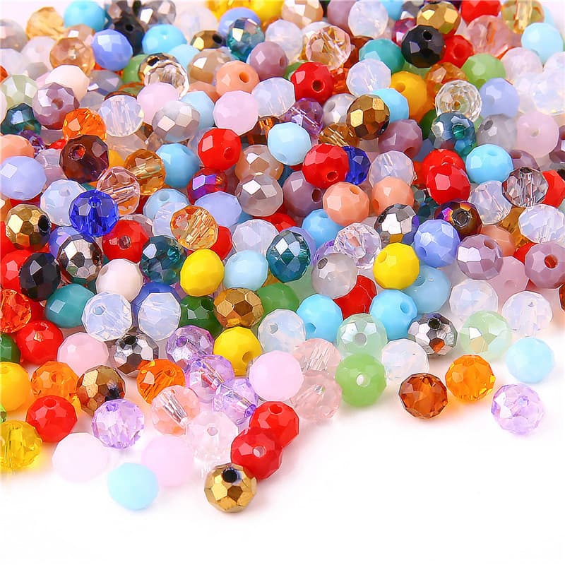 6mm contas de roda de vidro cristal artesanal diy pulseira espaçador contas corte superfície ábaco contas acessórios Mat