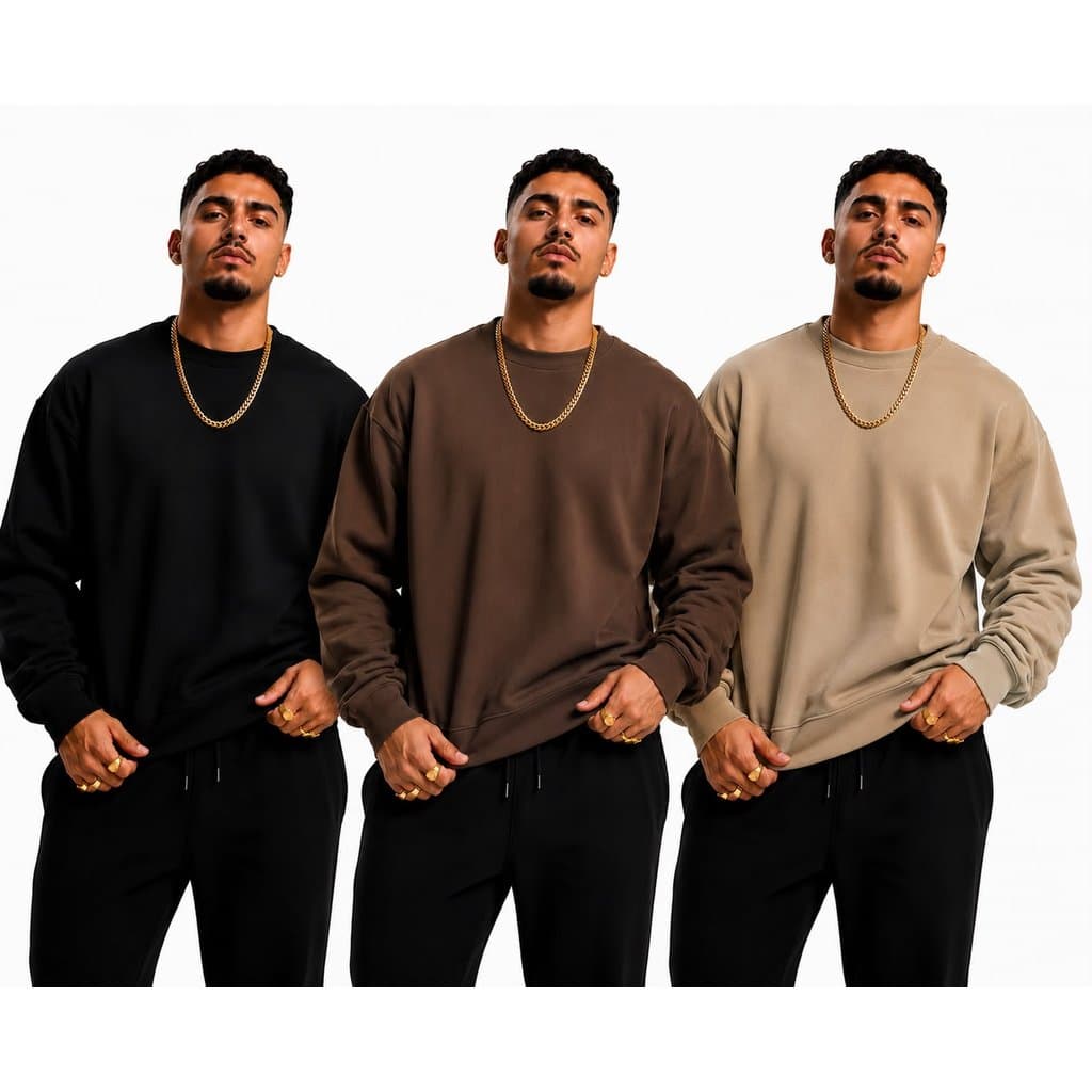 Kit 3 Moletom Masculino Liso 100% Algodão Básico Sem Estampa Moletons Masculinos Casual