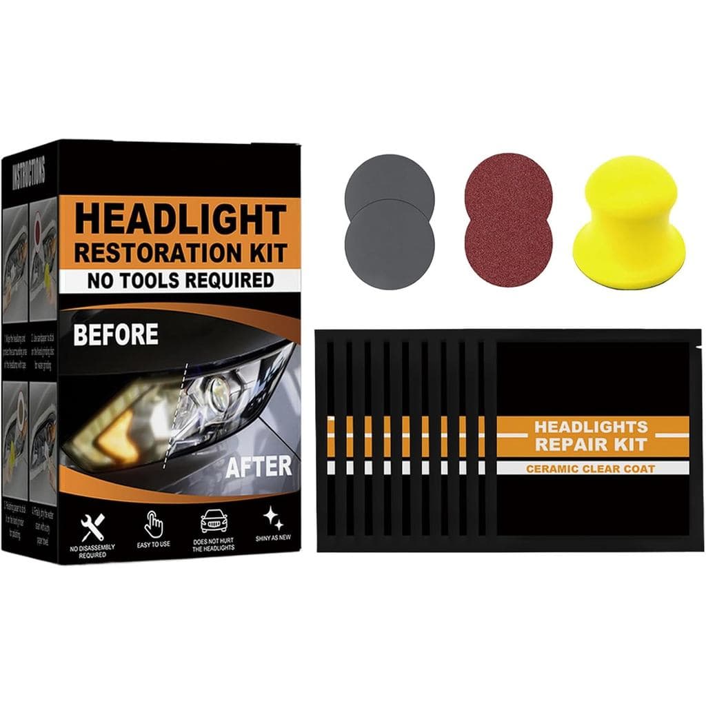 Kit de Restauração de Faróis de Carro - Kit Restaurador de Faróis |   Conjunto de Limpeza e Polimento de Faróis de Nebli