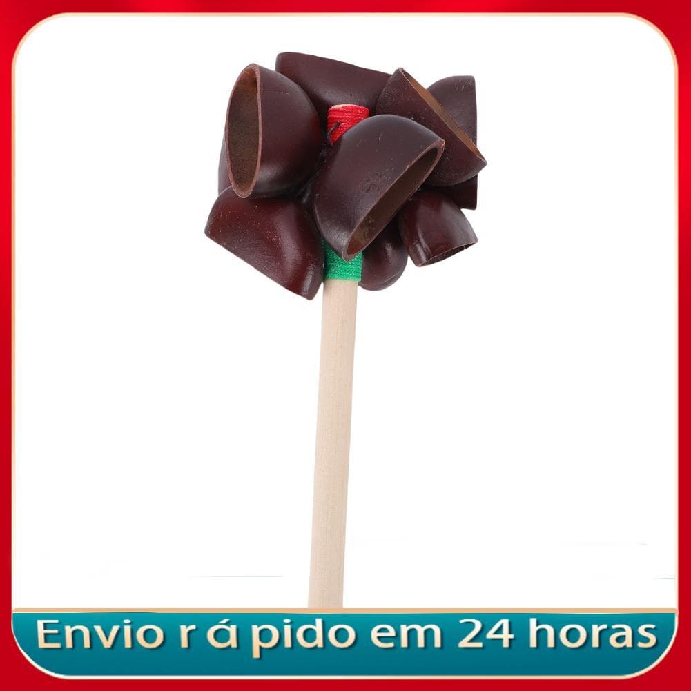Btuty Semente Shell Shaker Maraca Nutshell Cabo de Mogno Terapia de Som Meditação Yoga Acessório de Música