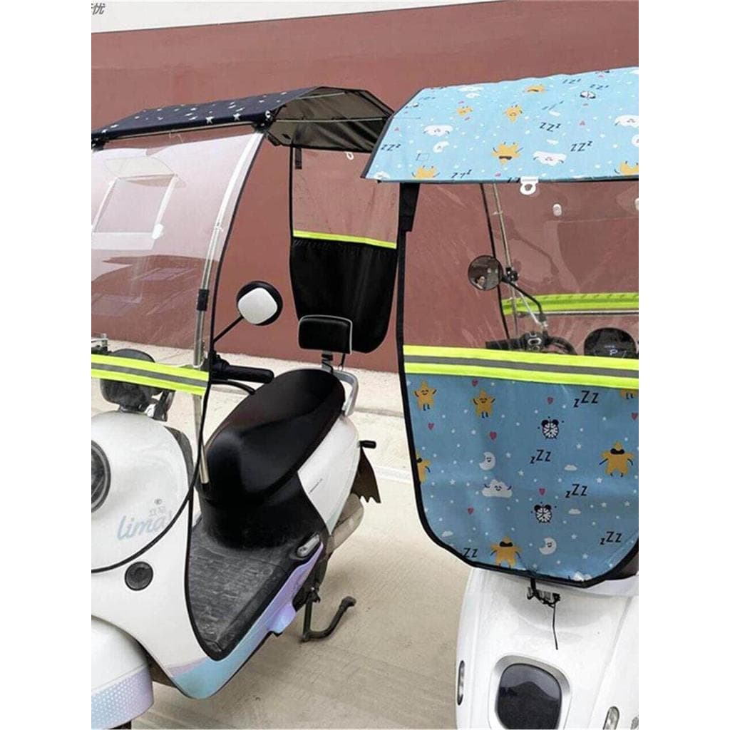 Dossel retrátil dobrável completo do carro da motocicleta à prova de chuva pára-brisa pára-sol veículo elétrico protetor