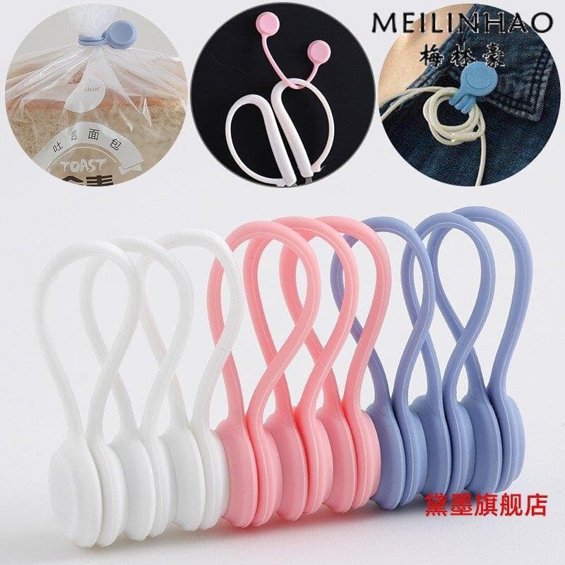 Organizador Universal de cabos de fone de ouvido, fivela magnética de Silicone para armazenamento de cabos de dados, enr