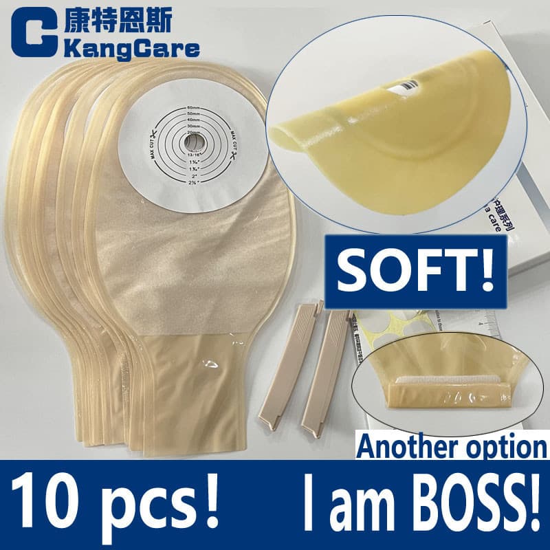 10 unidades de bolsas de colostomia, sistema de bolsa de ostomia de peça única, para ostomia de tamanho 15-60mm P5HO