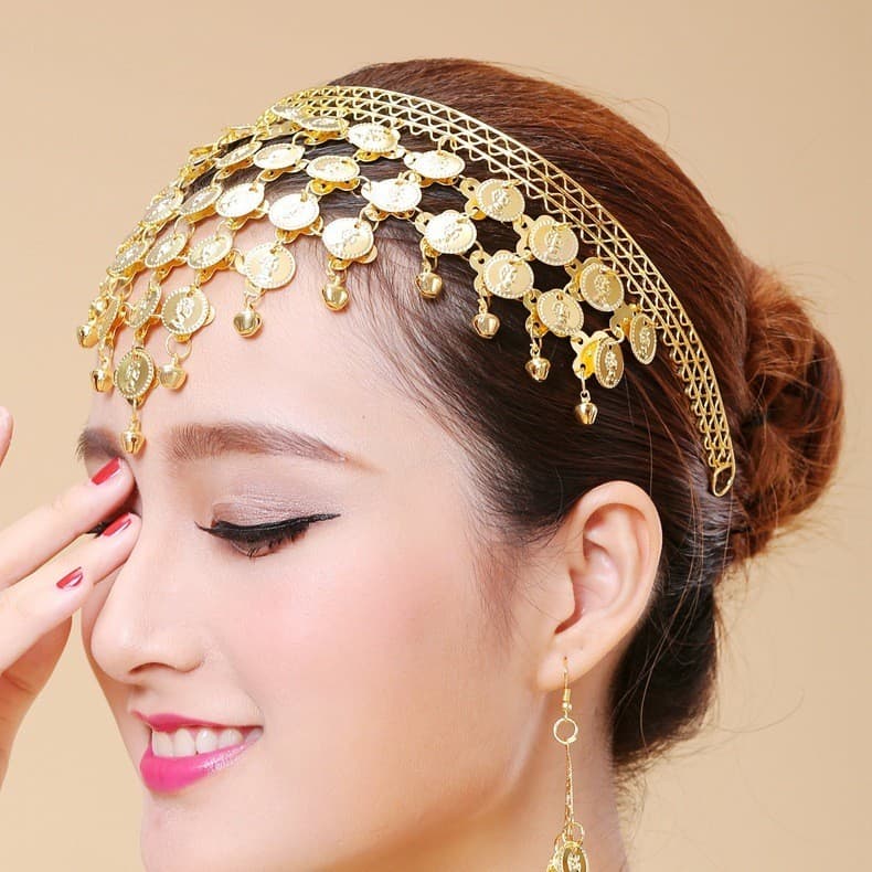 YX atacado traje de dança do ventre hairpin hairpin acessórios de desempenho de dança indiana bandana jóias Headwear cab
