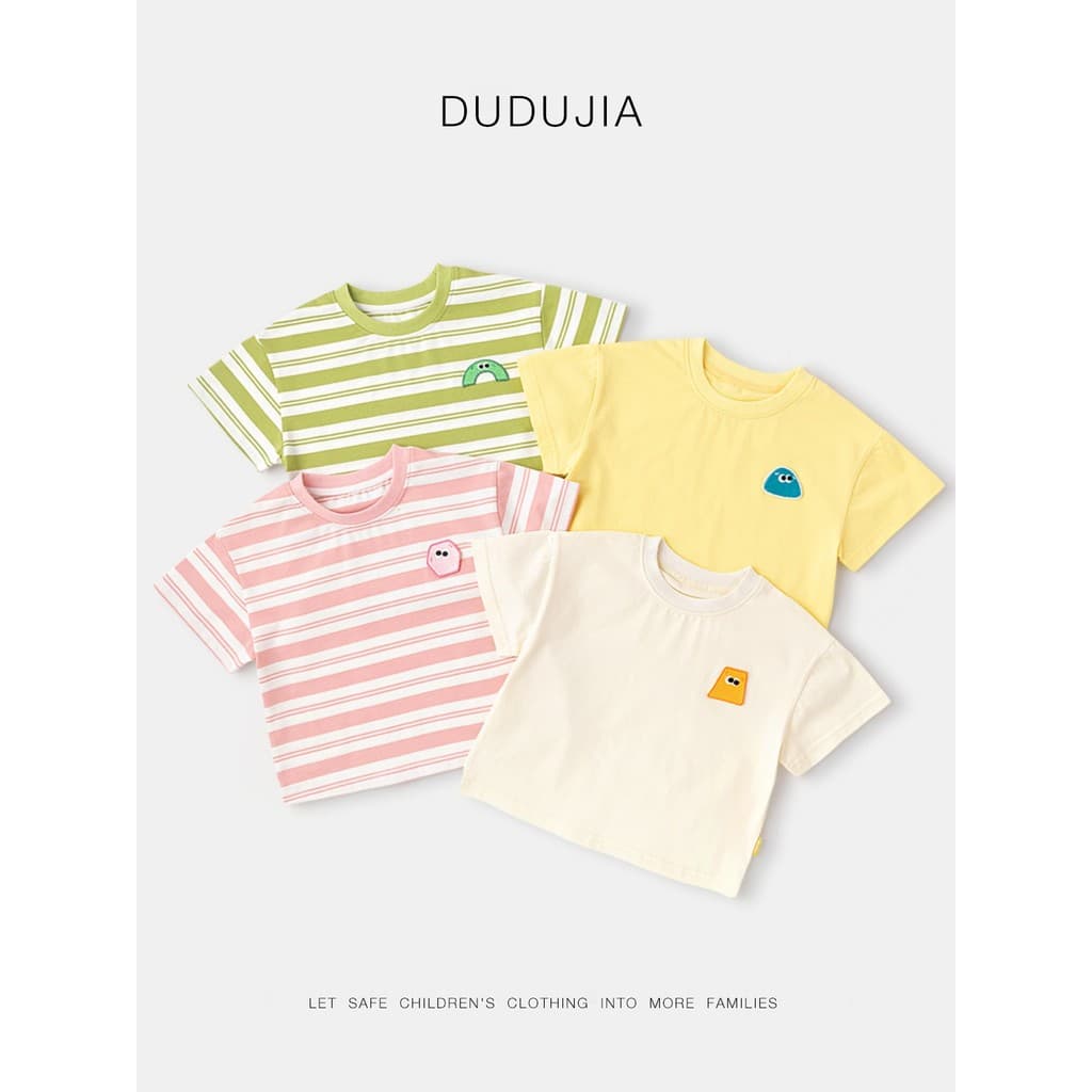 Dudu's Summer Children's Clothing Collection Camiseta infantil de manga curta Colete Calças casuais Meninos Meninas Tops