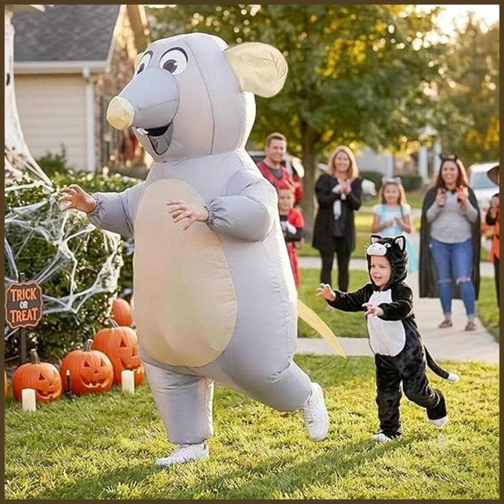 Traje Animal Inflável Adulto Halloween Role-playing Roupas Mouse Para A Família Santanebr