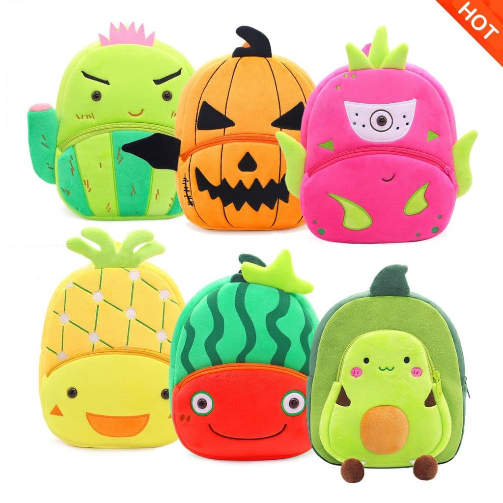 Bonito dos desenhos animados frutas mochila crianças mochila 2-4 anos de idade mochila do jardim de infância mochila de