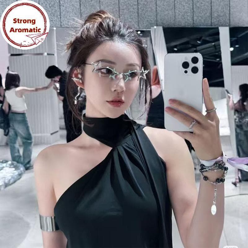 StrongArom Y2K Mulheres Polígono Óculos Armação Tendência Coreana Femininos Vintage Inspirado Durável Para Desgaste Casu