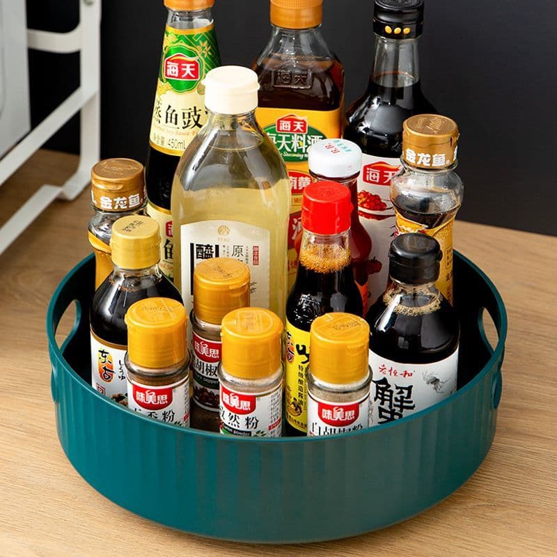 [Ali preferido] Rack de tempero giratório, bancada de cozinha, armazenamento, ferramenta útil, caixa de tempero, prato d