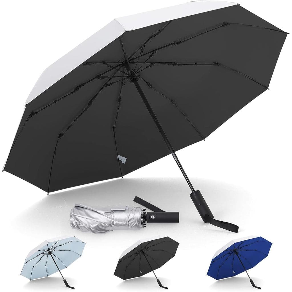 UPF 50 + Guarda-Chuvas UV Compactos Para Viagem Proteção Solar Sol Automático Aberto E Fechado Caminhadas